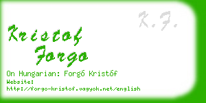 kristof forgo business card
