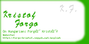 kristof forgo business card